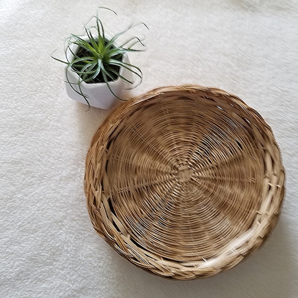 Boho Wicker Plate Holder Bamboo Lot Wall Art Decor